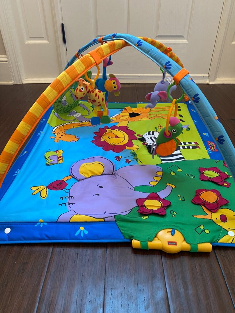 Baby Play Gym Tummy Time Activity Floor Play Mat with Hanging Toys Safari Theme - Picture 4 of 5